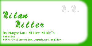 milan miller business card